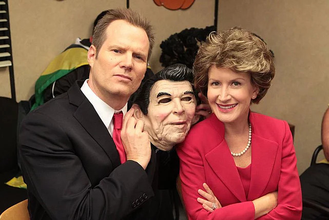 Angela dressed as Nancy Reagan
